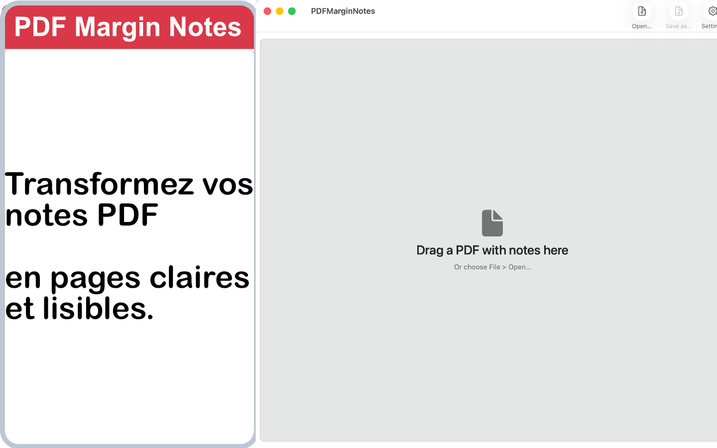 PDFMarginNotes montrant des notes créées dans Aperçu d’Apple converties en mise en page PDF claire et imprimable
